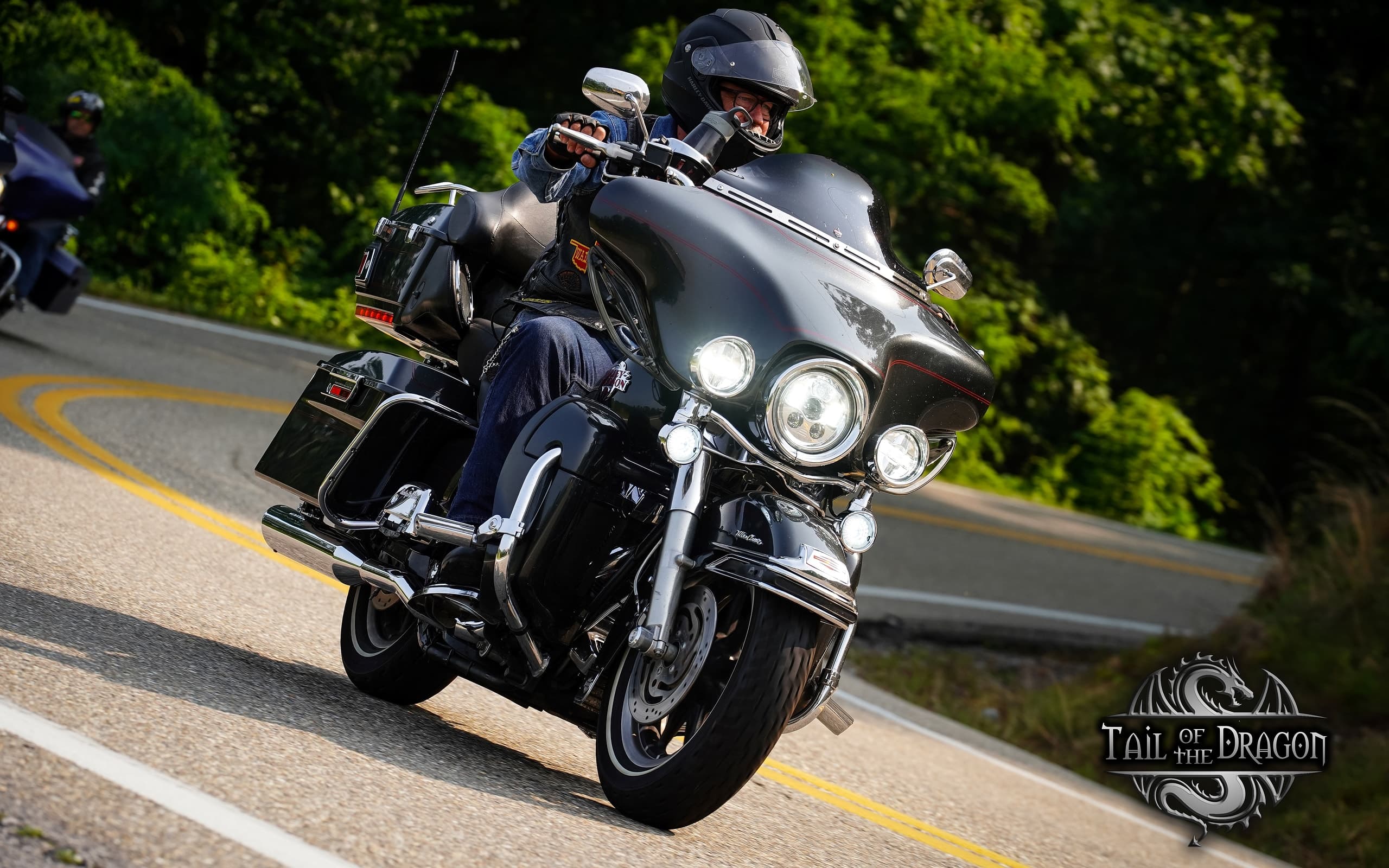Hard Corps MC brother riding through Tail of the Dragon, June 2023